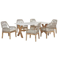 Beliani Tuintafelset OLBIA   Beige vezelcement