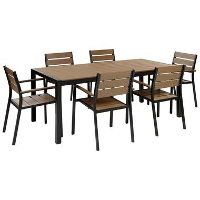 VERNIO   Tuinset voor 6   Zwart/Bruin   Kunsthout