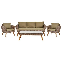 VITTORIA XL   Loungeset voor 5   Olijfgroen   PE rotan