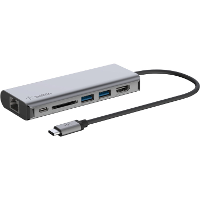 Belkin CONNECT Meerpoorts 6 in 1 USB C hub dockingstation