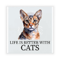 Cadeau tegel kattenliefhebber   Cornish Rex kat/poes   keramiek   waterverf   15 cm