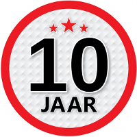 10 Jaar leeftijd sticker   rond   Dia 15 cm   10 jaar verjaardag   jubileum   leeftijd versiering