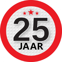 25 Jaar leeftijd sticker   rond   Dia 9 cm   25 jaar verjaardag   jubileum   leeftijd versiering