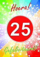 Bellatio Decorations 25 jaar verjaardag versiering poster   59 x 42 cm   leeftijd feestartikelen