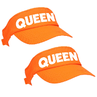 2X stuks oranje Queen zonneklep met Nederlandse vlag voor dames en heren
