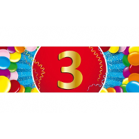 3 Jaar leeftijd sticker   19 x 6 cm   3 jaar verjaardag / jubileum   versiering