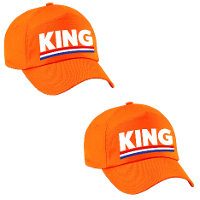 4X stuks king pet / cap oranje Koningsdag/ EK/ WK