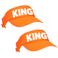 4X stuks oranje King zonneklep met Nederlandse vlag voor Koningsdag/ EK/ WK