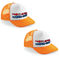 4X stuks oranje/ wit Holland snapback cap/ truckers pet dames en heren   Koningsdag/ EK/ WK petjes