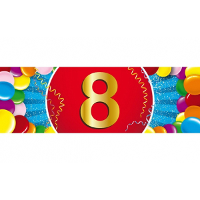 8 Jaar leeftijd sticker   19 x 6 cm   8 jaar verjaardag   jubileum versiering