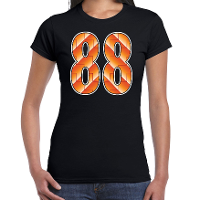 88 Holland supporter t shirt zwart voor dames