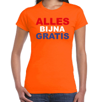 Alles bijna gratis t shirt oranje voor dames   Koningsdag shirts