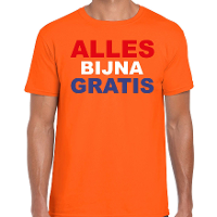 Alles bijna gratis t shirt oranje voor heren   Koningsdag shirts