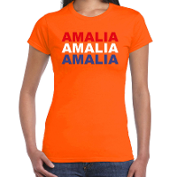 Amalia t shirt oranje voor dames   Koningsdag shirts