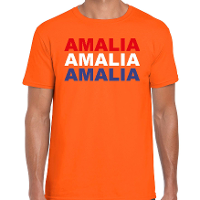 Amalia t shirt oranje voor heren   Koningsdag shirts