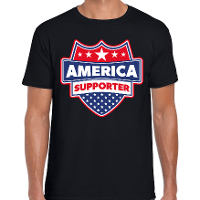 Amerika / America schild supporter t shirt zwart voor heren