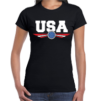 Amerika / America / USA anden t shirt zwart dames