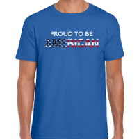 Amerika Proud to be American landen t shirt blauw heren
