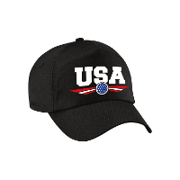 Amerika / USA landen pet   zwart   volwassenen   Amerika / USA baseball cap   WK / Olympische spelen