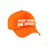 Atje voor de sfeer tekst petje   oranje   volwassenen   baseball cap   carnaval fun accessoires