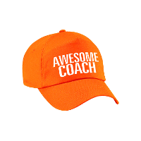 Awesome coach petje   baseballcap   oranje   dames en heren   sport   cadeau   beste coach