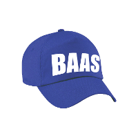 Baas verkleed petje   baseballcap   blauw   voor volwassenen   met tekst