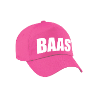 Baas verkleed petje   baseballcap   roze   voor volwassenen   met tekst