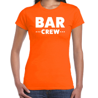 Bar Crew t shirt voor dames   personeel/staff shirt   oranje