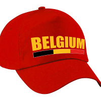 Belgium supporters pet   rood   voor dames en heren   Belgie landen kleuren baseball cap