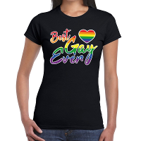Best Gay ever gay pride t shirt zwart voor dames