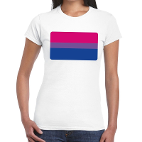 Bi vlag gay pride t shirt wit voor dames