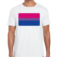 Bi vlag gay pride t shirt wit voor heren