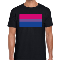 Bi vlag gay pride t shirt zwart voor heren