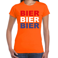 Bier t shirt oranje voor dames   Koningsdag / EK/WK shirts