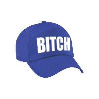 Bitch tekst petje   baseball cap   blauw   voor dames en heren   foute party