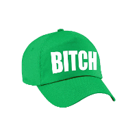 Bitch tekst petje   baseball cap   groen   voor dames en heren   foute party