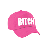 Bitch tekst petje   baseball cap   roze   voor dames en heren   foute party