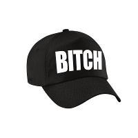 Bitch tekst petje   baseball cap   zwart   voor dames en heren   foute party