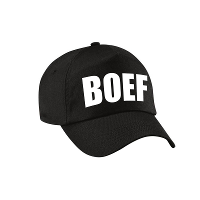 Boef verkleed pet / baseball cap   zwart   voor jongens en meisjes   verkleed hoofddeksel