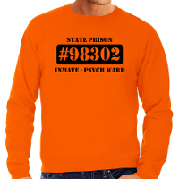 Boeven / gevangenen verkleed sweater   oranje   voor heren   carnaval