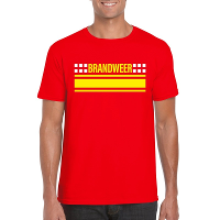 Brandweer logo t shirt rood voor heren