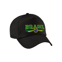 Brazilie / Brasil landen supporters petje   zwart   volwassenen   Baseballcap
