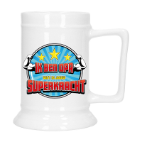 Cadeau Bierpul voor opa   blauw   super opa   keramiek   530 ml