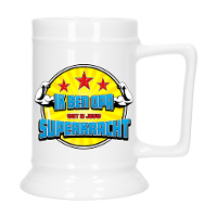 Cadeau Bierpul voor opa   geel   super opa   keramiek   530 ml