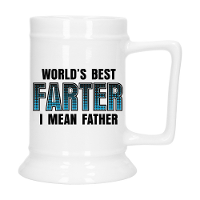 Cadeau Bierpul voor papa   blauw   beste vader   keramiek   530 ml   Vaderdag