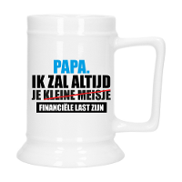 Cadeau Bierpul voor papa   blauw   financiele vader   keramiek   530 ml   Vaderdag