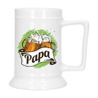 Cadeau Bierpul voor papa   groen   embleem   keramiek   530 ml   Vaderdag
