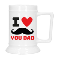Cadeau Bierpul voor papa   rood   liefde   keramiek   530 ml   Vaderdag