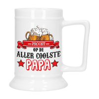 Cadeau Bierpul voor papa   rood   proost   keramiek   530 ml   Vaderdag