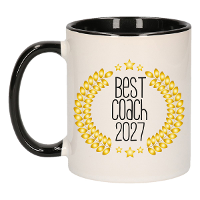 Cadeau koffie/thee mok   de beste Coach van 2027   zwart   300 ml   keramiek
